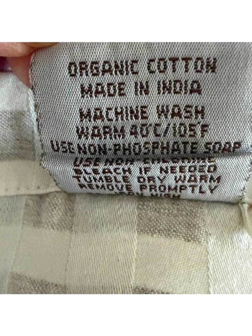 Coyuchi Birch Organic Cotton Standard Sham In Neutral Checkered Design